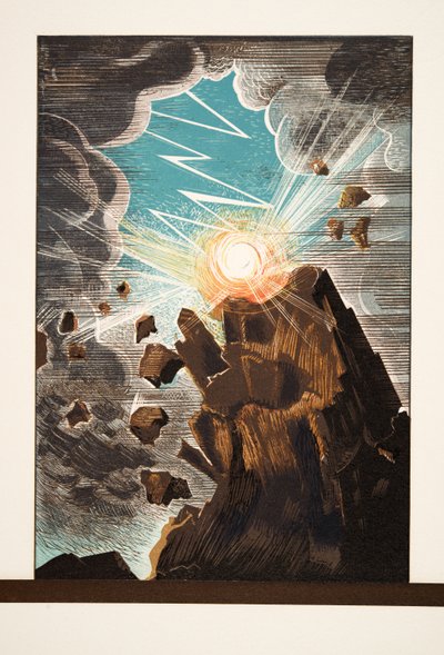 Illustratie uit Prométhée Enchaîné door Aeschylus, pub. 1941 (pochoir print) door Francois Louis Schmied