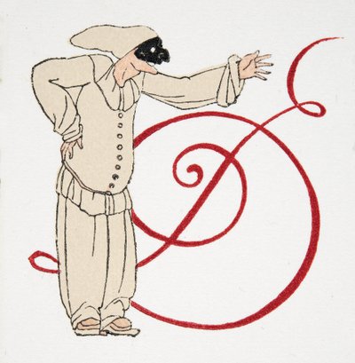 Letter D, uit Personages de Comedie, uitgegeven 1922 door Francois Louis Schmied