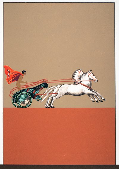 Man en wagen, illustratie uit Prométhée Enchaîné door Aeschylus, uitgegeven 1941 door Francois Louis Schmied