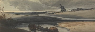 Een Franse kanaalscène door Francois Louis Thomas Francia