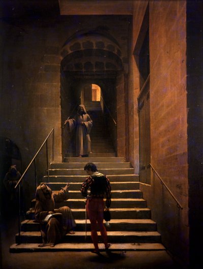 Kloosterinterieur in Rome door Francois Marius Granet