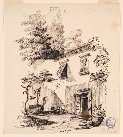 Binnenplaats van een huis door Francois Marius Granet