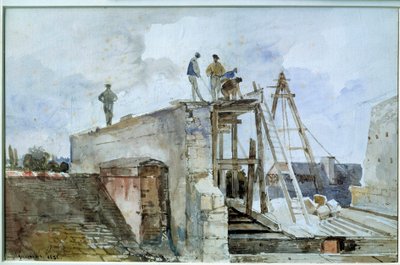 Bouwplaats gezien vanuit het Granet-raam bij het Instituut door Francois Marius Granet
