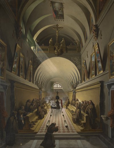 Interieur van een kapucijnenklooster door Francois Marius Granet