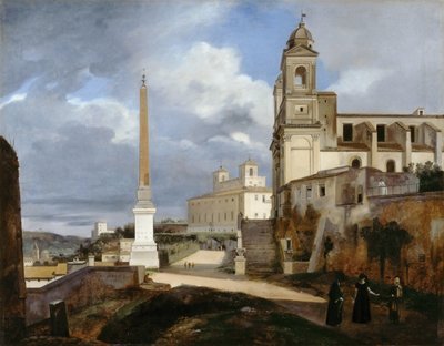 Santa Trinità dei Monti en Villa Medici in Rome door Francois Marius Granet