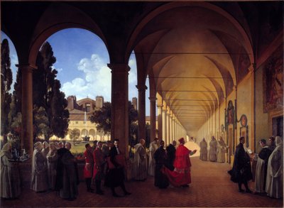 Het klooster van de Kartuizers van Santa Maria degli Angeli in Rome door Francois Marius Granet