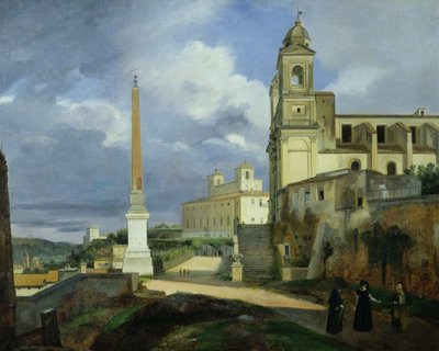 Trinita dei Monti en de Villa Medici, Rome door Francois Marius Granet