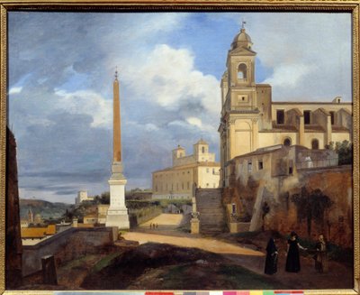 Uitzicht op de Trinite des Monts en Villa Medicis in Rome door Francois Marius Granet