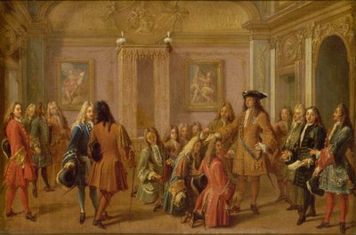 De eerste promotie van de Ridders van Saint Louis door Lodewijk XIV, Versailles 8 mei 1693 door Francois Marot