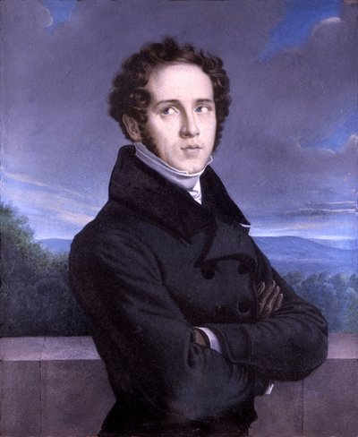 Portret van Vincenzo Bellini (1801-1835) door Francois Millet