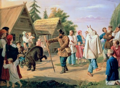 Clowns in een dorp door Francois Nicholas Riss