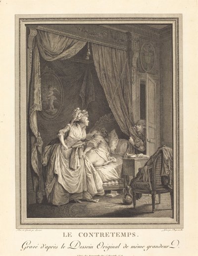 Het ongeval door Francois Nicolas Barthelemy Dequevauviller after Nicolas Lavreince