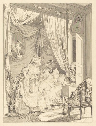 Het ongeval door Francois Nicolas Barthelemy Dequevauviller after Nicolas Lavreince