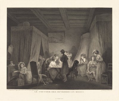 Het Slapen van de Modearbeiders door Francois Nicolas Barthelemy Dequevauviller after Nicolas Lavreince