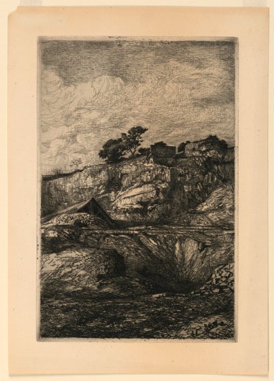 Een rotsachtig landschap door Francois Nicolas Chifflart