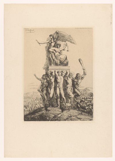 Allegorische voorstelling met Justitia en de Waarheid door Francois Nicolas Chifflart
