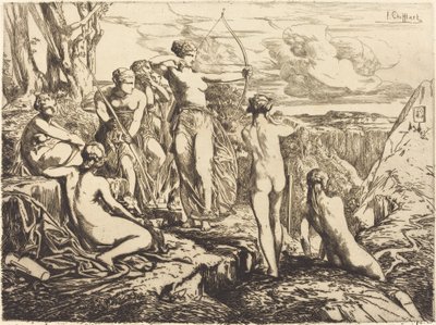 Diana en Haar Nimfen door Francois Nicolas Chifflart
