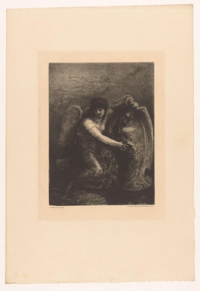 Engel met schild door Francois Nicolas Chifflart