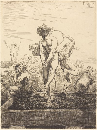 Druivenoogst door Francois Nicolas Chifflart