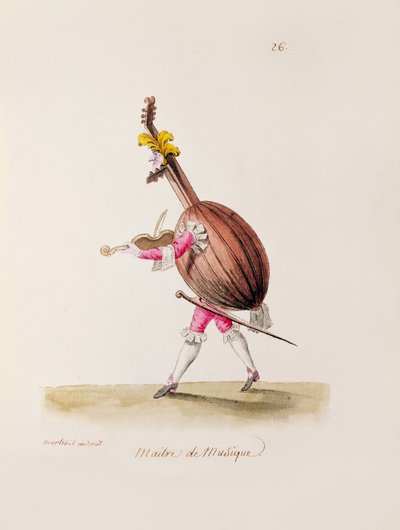 De Muziekmeester, c.1780 door Francois Nicolas Martinet