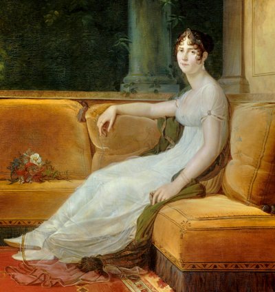 (detail) Portret van keizerin Josephine de Beauharnais in haar salon in de Malmaison door Baron François Pascal Simon Gérard