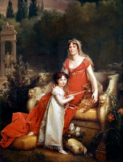 Elisa Bonaparte Baciocchi met haar dochter door Baron François Pascal Simon Gérard