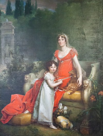 Elisa Bonaparte Baciocchi met haar dochter Napoleona Elisa door Baron François Pascal Simon Gérard
