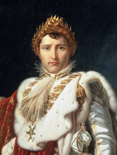 Volledig portret van Napoleon I in kroningskostuum (detail) door Baron François Pascal Simon Gérard