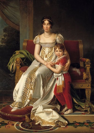 Portret van Hortense de Beauharnais, Koningin van Holland (1783-1837) en haar zoon Napoleon Charles door Baron François Pascal Simon Gérard