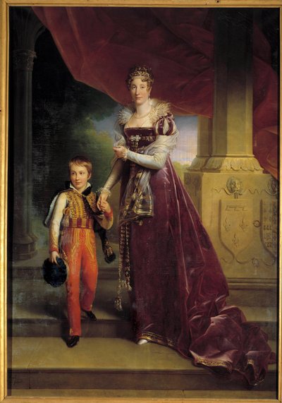 Portret van Marie-Amelie de Bourbon, Prinses van de Twee Siciliën, Hertogin van Orleans (toekomstige Koningin Marie-Amelie) door Baron François Pascal Simon Gérard