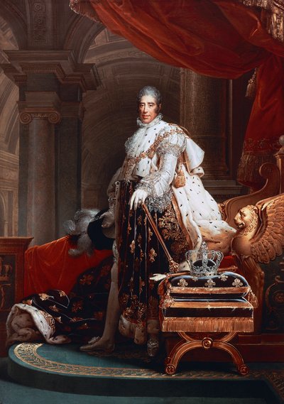 Portret van Karel X in heilige gewaden van Bourbon, Graaf van Artois (Versailles) door Baron François Pascal Simon Gérard