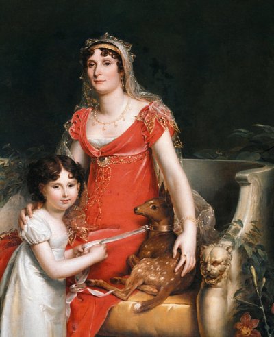 Portret van prinses Elisa Bonaparte met haar dochter (detail) door Baron François Pascal Simon Gérard