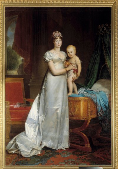 Portret van keizerin Marie Louise (1791-1847) en de Koning van Rome door Baron François Pascal Simon Gérard