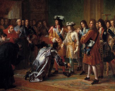 Proclamatie van de hertog van Anjou, koning van Spanje onder de naam Filips V, op 16 november 1700. Schilderij door Francois Gerard (1770-1837). 18e eeuw door Baron François Pascal Simon Gérard