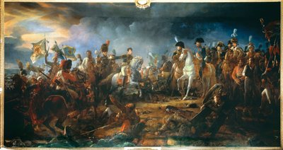 De Slag bij Austerlitz op 2/12/1805: Generaal Rapp presenteert de veroverde vlaggen door Baron François Pascal Simon Gérard