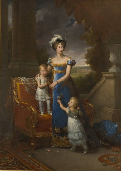 Hertogin de Berry met kinderen Louise Marie Thérèse d