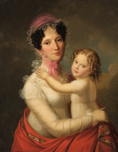 Eleonora Mayer, barones van Gravenegg met dochter Isabella door Francois Pascal Simon Gerard