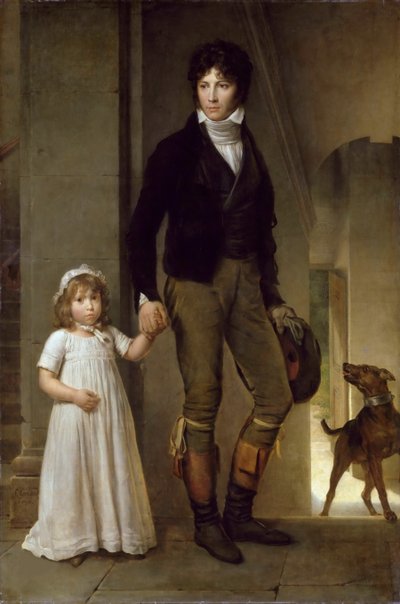 Jean-Baptiste Isabey 1767-1855 en zijn dochter Alexandrine, 1795 door Francois Pascal Simon Gerard
