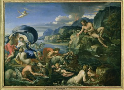 Acis en Galatea verbergen zich voor de reus Polyphemus door Francois Perrier