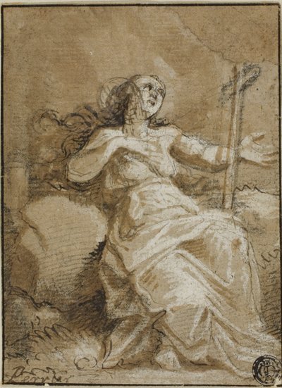 Magdalena in de woestijn door Francois Perrier