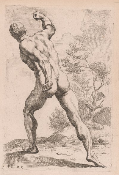 De Borghese Gladiator, achteraanzicht (plaat 29) door Francois Perrier