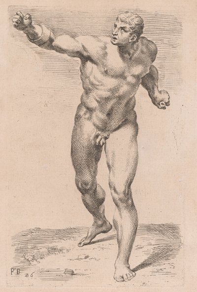 De Borghese Gladiator, vooraanzicht [plaat 26] door Francois Perrier