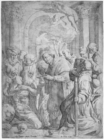 De Laatste Communie van Sint Hiëronymus, 1584-1650 door Francois Perrier