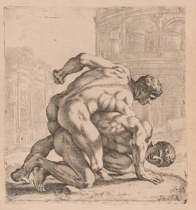 De Medici Worstelaars, zijaanzicht, naar rechts gedraaid [plaat 35] door Francois Perrier