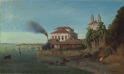 Solar do Unhao, met de kerk van N. S. de Conceicao da Praia, Salvador da Bahia door Francois Rene Moreaux