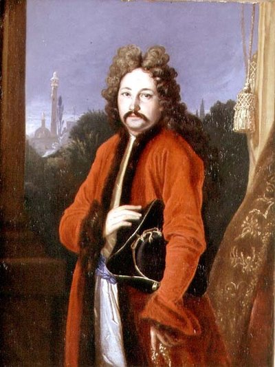 Portret van Sir John Chardin (1643-1712) door Francois Riviere