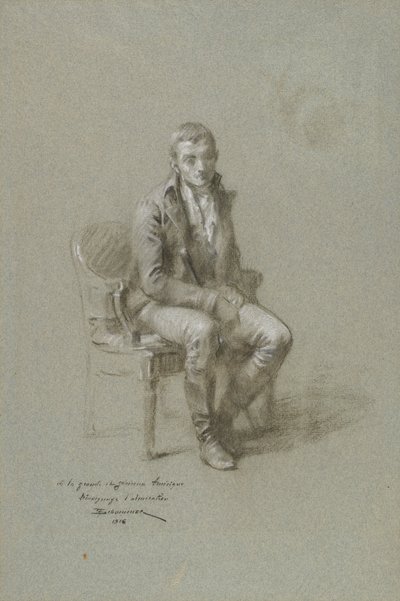Zittende mannelijke figuur door Francois Schommer