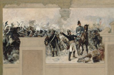 Schets voor het stadhuis van Pantin: Verdediging van Pantin in 1814 door generaal Compans door Francois Schommer