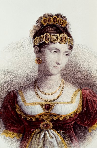 Portret van Pauline Bonaparte door Francois Seraphin (after) Delpech