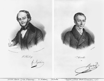 Jacques Fromental Halevy (1799-1862) en Ferdinand Herold (1791-1833) door Francois Seraphin Delpech